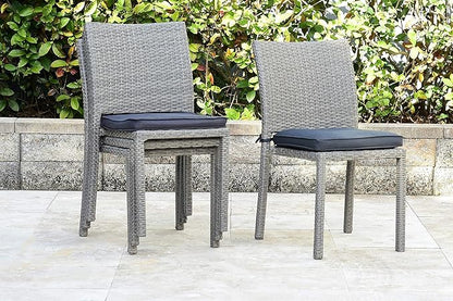 Amazonia Jefferson 11-Piece Patio Extendable Dining Table Set | Teak Finish & Light Grey Wicker Chairs with Cushion | Ideal for Outdoors and Indoors