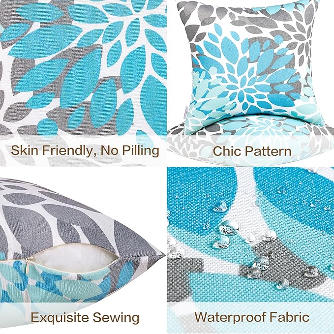 JMGBird Outdoor Pillow Covers 18x18 Inch Throw Pillow Covers Home Decor for Furniture, Patio, Couch, Bed, Sofa, Bedroom
