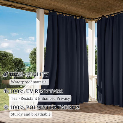 Gazebo Universal Replacement Privacy Curtain,10'×13' Gazebo Outdoor Waterproof Curtains, 4-Panels Sidewall Curtains with Double Zipper for Patio Canopy, Garden and Backyard (Curtain Only)