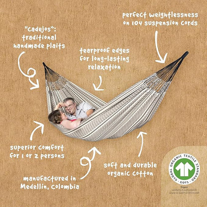 LA SIESTA Flora Zebra Organic Cotton Double Classic Hammock