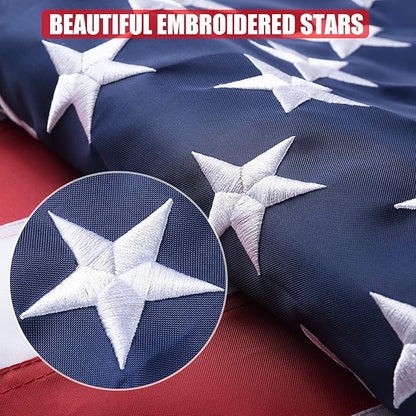 1x1.5 Ft American Flag - Outdoor Heavy Duty Durable Premium Polyester US Flag with Embroidered Stars & Brass Grommets