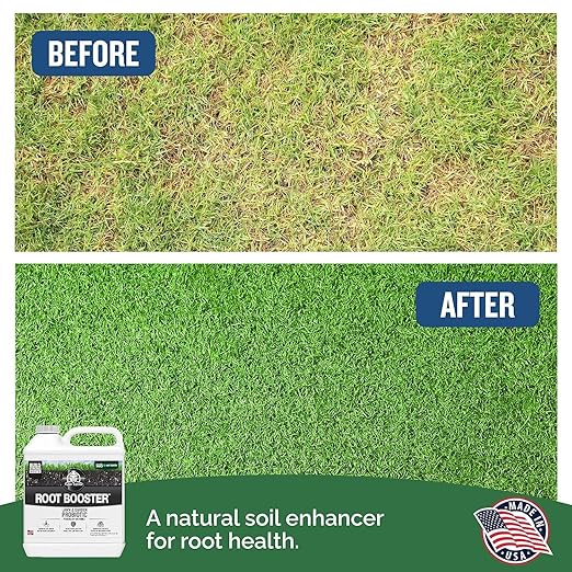 Turf Titan Root Booster Hose End (32 oz) – Natural Liquid Probiotic for Lawn Care – Green Booster for Lawn Maintenance – Supports Growth & Resilience – Covers up to 8,000 Sq Ft