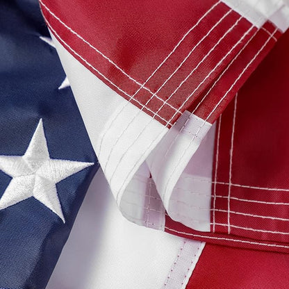 American Flag 4x6 ft: Long Lasting US Flag, Heavy Duty Nylon, Embroidered Stars, Sewn Stripes, Brass Grommets, UV Protection Perfect for Outdoors! USA Flag