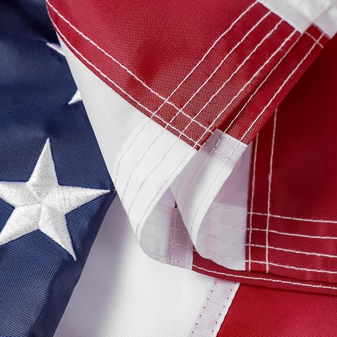 American Flag 1x1.5 ft: Long Lasting US Flag, Heavy Duty Nylon, Embroidered Stars, Sewn Stripes, Brass Grommets, UV Protection Perfect for Outdoors! USA Flag