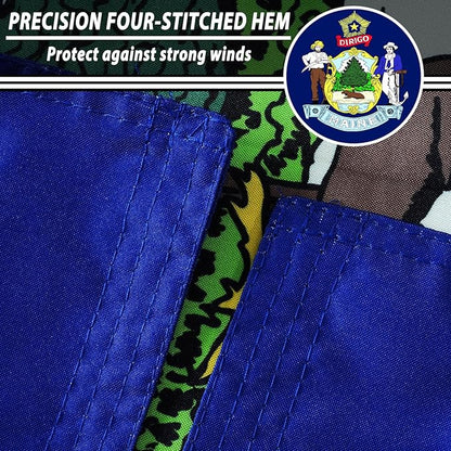 FLAGWIN Maine Flag 3x5 FT - 3 Ply Double Sided Polyester Maine State Flag with Brass Grommets - Vivid Color and Fade Proof State of Maine Flags 3x5 Outdoor