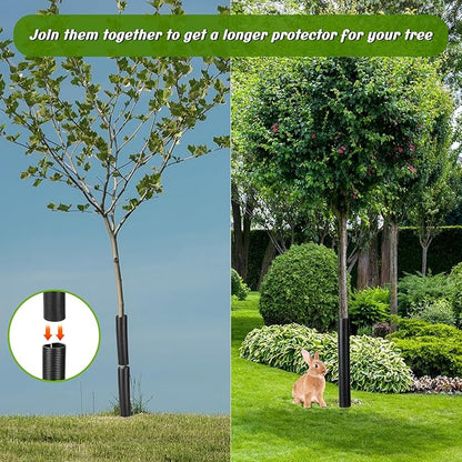 Menkxi 20 Pcs Corrugated Tree Guards Saplings Tree Trunk Protectors from Deer Tree Tubes Guard Tube Wraps to Protect Bark, Sapling from Rodents, Mowers, Animals(15.7 x 2",Black)