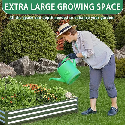 6x3x1 Ft Planter Raised Bed, Metal Planter Box, Planters Small Antifreeze Greenhouse Kit for Outdoor Plants, Flower, Galvanized Garden Bed Planter Gardening Supplies