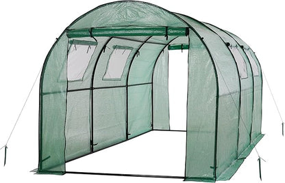 Ogrow® Deluxe Walk-in Tunnel Greenhouse with Cover - Green