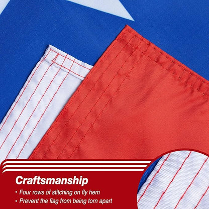 Chile Chilean Flag 3x5 ft Outdoor, Double Sided 3 Ply Heavy Duty Chile National Country Flag, 100% Quality Polyester Chilean Banner with Brass Grommets 4 Rows Stitches