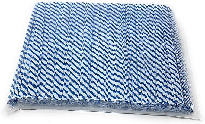4" Length Twist Ties, 1000 Blue White Plastic Coated, No Rip, Paper Ties Cello General Use, Party Favor Treat Bags, Small Orders Packaging, Closures to Secure Product (1000 Blue White)