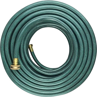 PVC Garden Hose 1/2 Inch Green Heavy Duty Water Hose with Solid Brass Fittings,No Leaking, Flexible,for outdoors,Lawns,Patio (100 FT, Green, Brass Fittings)
