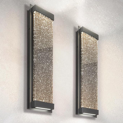 ASD LED 24 Inch Bubble Glass Wall Light Fixture | 22W 530LM 3000K-5000K 100-277V | 3CCT, Waterproof, Dimmable, Up-Down Glow, ETL Listed | Exterior Flush Mount Sconce, Outdoor Lighting | Black, 2 Pack