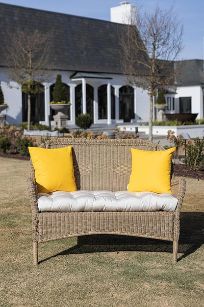 RSH DECOR: Sunbrella Square Throw Pillows Set of 4 | 20" x 20" | Water and Fade-Resistant Performance Fabric | Outdoor Pillow Covers with Down-Alternative Inserts | Canvas Sunflower Yellow
