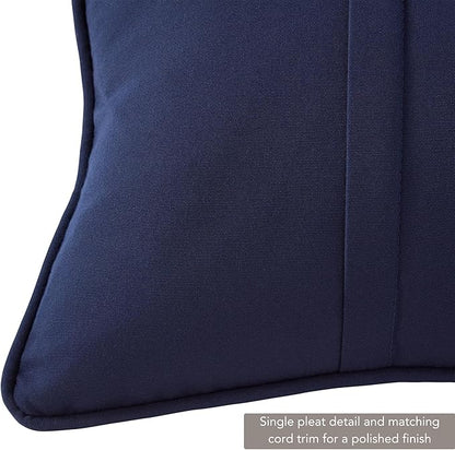 Greendale Home Fashions Sunbrella 21" x 14" Rectangle Outdoor Throw Pillow with Removable Cover (Set of 2), Canvas Navy 2 Count