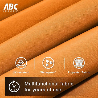 ABCCANOPY 10FT Cantilever Umbrella Offset Hanging Patio Umbrella with Base Stand Rotate and Tilt，Suitable for Garden, Lawn, Backyard(Orange)