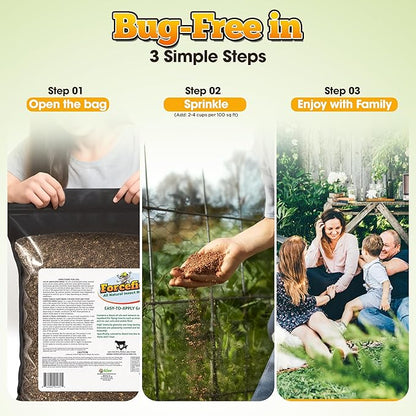 ForceField Natural Flea, Tick, Mosquito Yard Treatment - Repellent Granules for Backyard Mosquito Control | Pet Safe, DEET-Free Outdoor Control | Long-Lasting Barrier for Lawns, Patios, & Barns 8 LB
