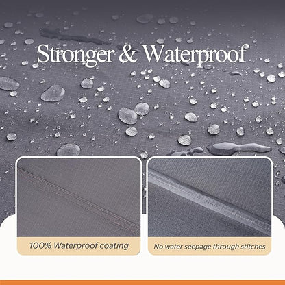 WJ-X3 Waterproof Patio Sofa Cover for 3-Seater Couch, Heavy Duty & UV Resistant, Windproof, 87" W x 42" D x 35" H, Grey