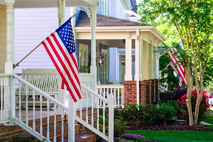 American Flag 2x3 ft Pole Sleeve Style: Longest Lasting US Sleeved Flag Made from Nylon, Embroidered Stars, Sewn Stripes, UV Protection Perfect for Outdoors! USA Flag