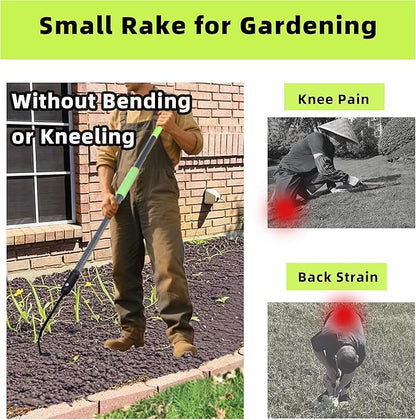 Weed Puller, Long Handle Crack Weeder Tool Hand Cultivator with Soft Foam Grip, Durable Curved Head Hook Weed Remover Tool Ideal for Weeding Digging Edging Planting Cultivating Scraping