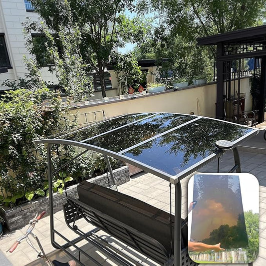 2mm Polycarbonate Sheet,Polycarbonate Greenhouse Panels,Roofing Transparent Insulation Daylighting Panels,Strong and not Easily Deformed,for Greenhouse Sheds Roofs,Carports.(Brown,4X 29.5ft)
