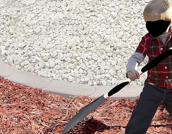 Pack of 2 Kids Rake with Hardwood Handle, Durable Plastic Head to Sweep Leaves in Lawn and Tidying Up The Garden, 34" (Grey)