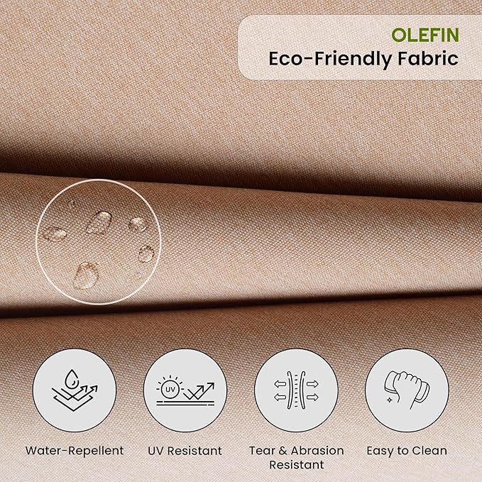 Covers & All Olefin Rectangle High Back Chair Cushion, 420 Denier Supportive Foam Seat and Poly Fill Back Outdoor High Back Chair Cushion, Water and for Patio High Back Chair Cushions
