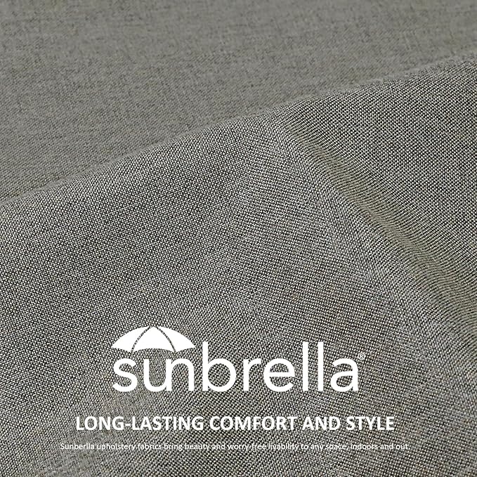 Sunbrella Decorative Outdoor Water Repellent Throw Pillows with Inserts, Set of 4, 20" x12" Pillows for Patio, Backyard, Bed, Couch, and Patio Furniture, Cast Shale