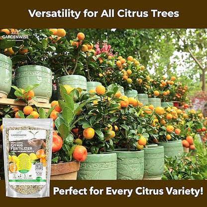 Professional Citrus Fertilizer + Vital Micronutrients; Perfect Balanced NPK for All Citrus; for Indoor and Outdoor Plants; Orange, Lime, Avocado and Lemon Tree Fertilizer (10 QUARTS)
