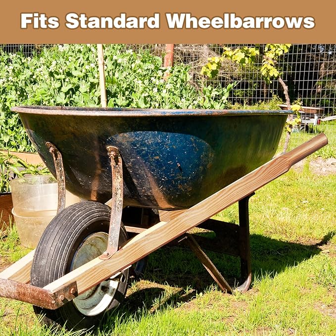 Wheelbarrow Handles Replacement Kit - Heavy Duty Pine Wood Wheelbarrow Replacement Handles - Fits Most Wheelbarrows, Ideal for Garden & DIY Use