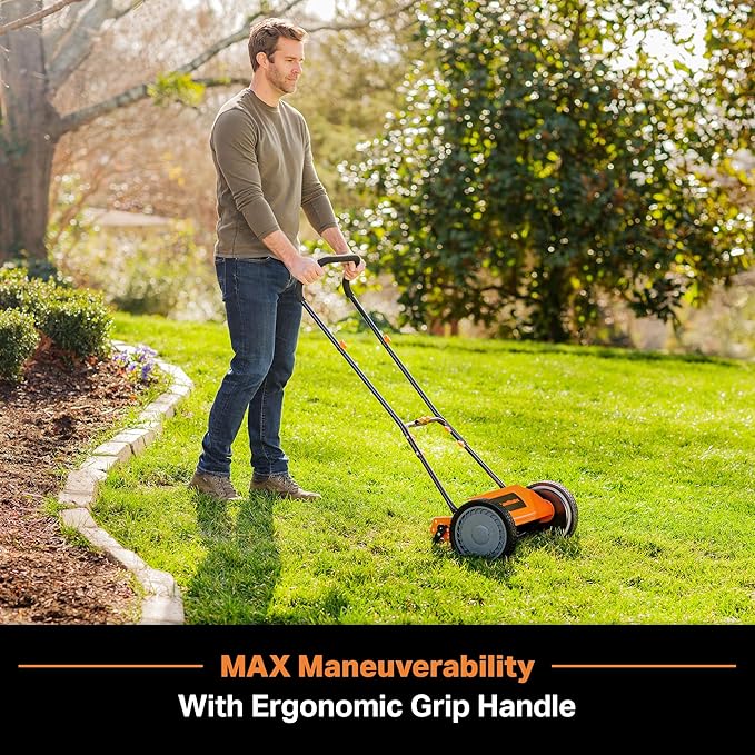 LawnMaster LMRM1602 Push Reel Lawn Mower 16-Inch 5-Blade