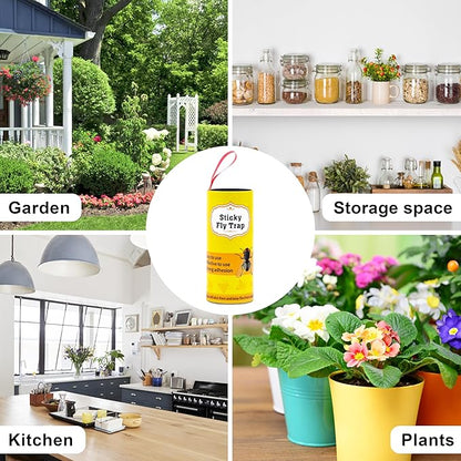 Stingmon 40 Pack Sticky Fly Trap Indoor, Fly Traps Outdoor Hanging, Fruit Fly Trap, Fly Strips Fly Tape Fly Killer Fly Catcher Fly Paper Fly Ribbon, Flying Insect Trap for Bug, Gnat, Insect, Mosquito