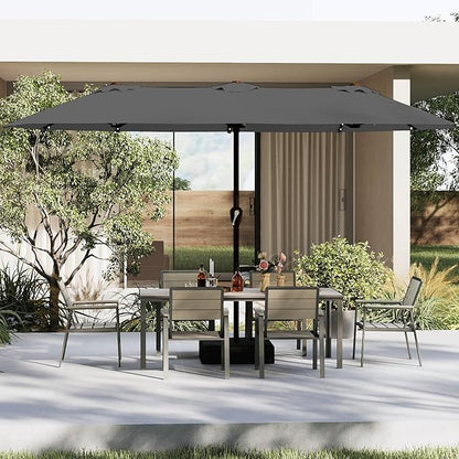 13FT Double Sided Patio Umbrella with LED Lighted