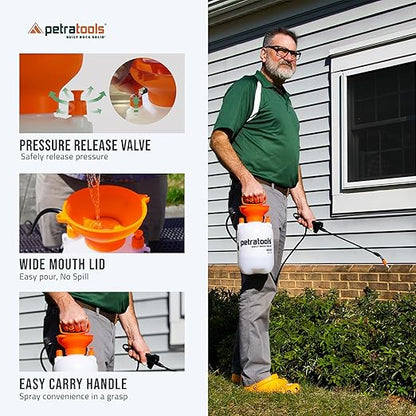 PetraMax Lockscape 64 oz Ultimate Mulch Glue for Landscaping Bundle with HD101, 1 Gallon Pump Garden Sprayer for Easy Hold Landscape