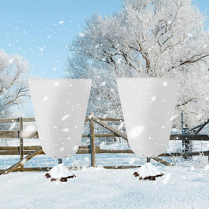 4 Pcs Plant Covers Freeze Protection 35.4" x 59" Winter Frost Blankets for Outdoor Plants with Zipper Drawstring Frost Cloth Freeze Covers Warm Shrub Jacket for Fruit Tree Potted(White)