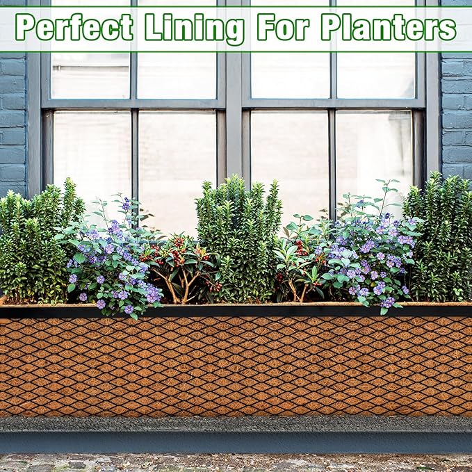 ZeeDix 16 x 80 inches Thickened Coco Liner Roll for Planters- Natural Coconut Flower Basket Liners Coco Coir Mat for Plants Flowers Vegetables Reptiles Carpet