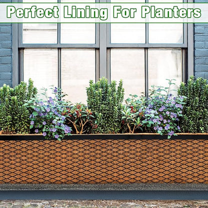 ZeeDix 16 x 80 inches Thickened Coco Liner Roll for Planters- Natural Coconut Flower Basket Liners Coco Coir Mat for Plants Flowers Vegetables Reptiles Carpet