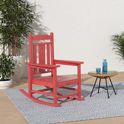 SERWALL Outdoor Rocking Chair Red