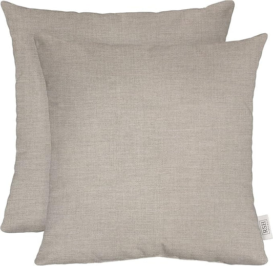 RSH DECOR: Sunbrella Square Throw Pillows Set of 2 | 20" x 20" | Water and Fade-Resistant Performance Fabric | Outdoor Pillow Covers with Down-Alternative Inserts | Made in USA (Cast Silver)