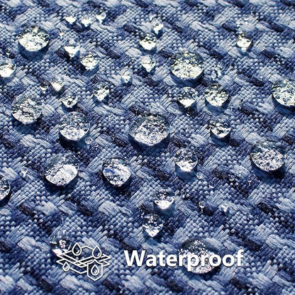 Kevin Textile Outdoor Waterproof Throw Pillow Covers Pack of 2 Farmhouse Decorative Cushion Covers for Garden Patio Tent Balcony Bench Couch Sofa 22x22 Inch, Navy Blue