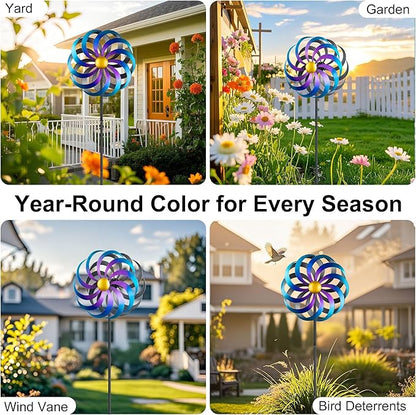 Wind Spinners Outdoor Yard Decorations, 16 Inches Wind Sculpture Metal Garden Art, Windmills for Yard Gardening Gifts for Women Mom Backyard, Patio, Garden Decor