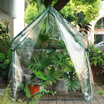 Gardzen Small Walk-in Greenhouse, Heavy Duty Portable Green House for Outside with Sturdy Frame & Clear Cover, Protects Plants from Cold, Rain, 36.2"(L) x53.3(W) x66.1(H)