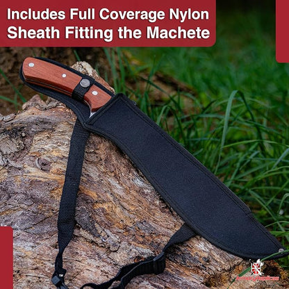 Armory Replicas - Book of Eli Stainless Steel Machete Knife - Premium-Quality, Authentic Kukri Design, and Rust-Resistant - 15-inch Blade with Nylon Sheath