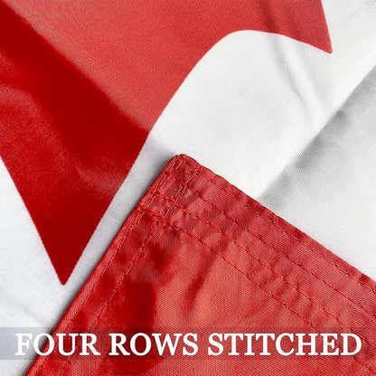 Outdoor Canadian Canada Flag Banner 3x5 Double Sided- 3Ply 240D 4 Rows Stitched- CAN Flag- UV Fade Resistant With Canvas Header & 2 Brass Grommets