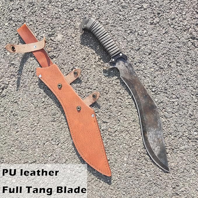 Full Tang Manganese Steel Machete Sword with Sheath for Collection, Practice, Outdoor Use-19.3 Inch