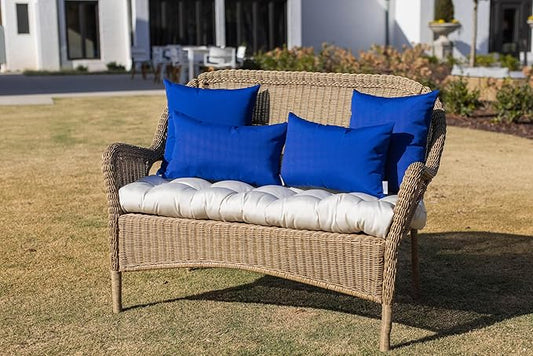 RSH DECOR: 6-Pack Pillow Set | All-Weather Spun Fabric | Water & Fade-Resistant | 17" Square, 20" x 12" Lumbar, 20" x 6" Neck Roll | Outdoor Pillows for Patio Furniture | Veranda
