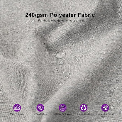 PURPLE LEAF 10 FT Cantilever Patio Umbrella Outdoor Umbrella with 220lbs Base Large Square Windproof Offset Umbrella for Pool Deck Garden, Pebble Grey