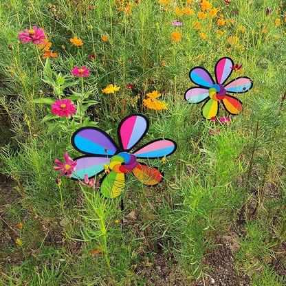 Flower Spinners Colorful Wind Spinners for Lawn Pinwheels Windmill Party Pinwheel Wind Spinner Yard and Garden, 4pcs