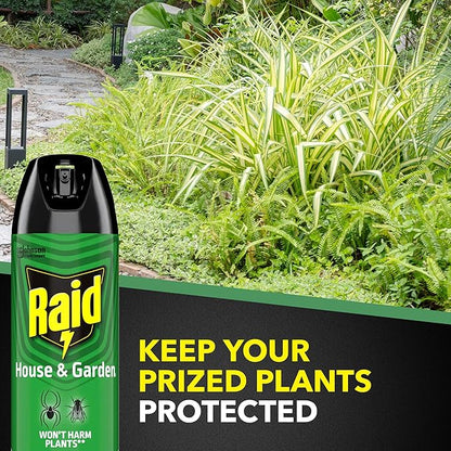 Raid House and Garden Insect Killer, Kills Ants, Roaches, Spiders and Flies on Contact, 11oz
