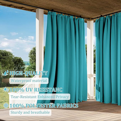 Gazebo Universal Replacement Privacy Curtain,12'×12' Gazebo Outdoor Waterproof Curtains, 4-Panels Sidewall Curtains with Double Zipper for Patio Canopy, Garden and Backyard (Curtain Only)