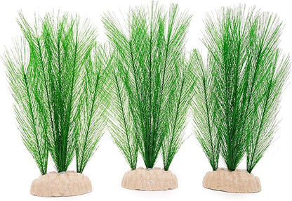 BEGONDIS 3Pcs Aquarium Decorations Fish Tank Artificial Green Water Plants Made of Silk Fabrics Plastic